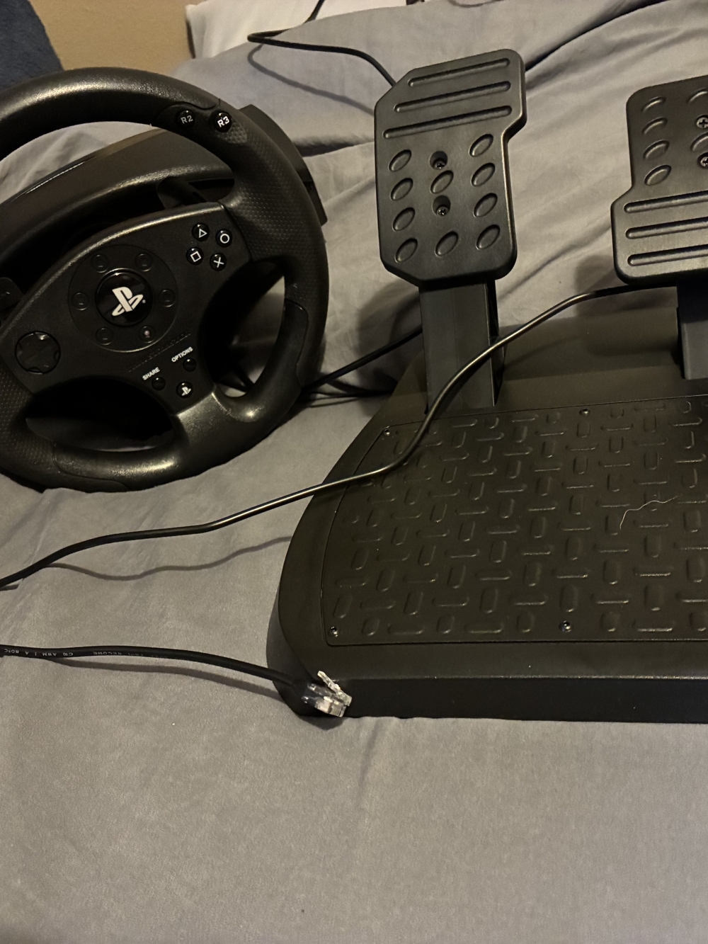 Sony Play Station T 80 Black Racing Wheel and Pedals Controller
